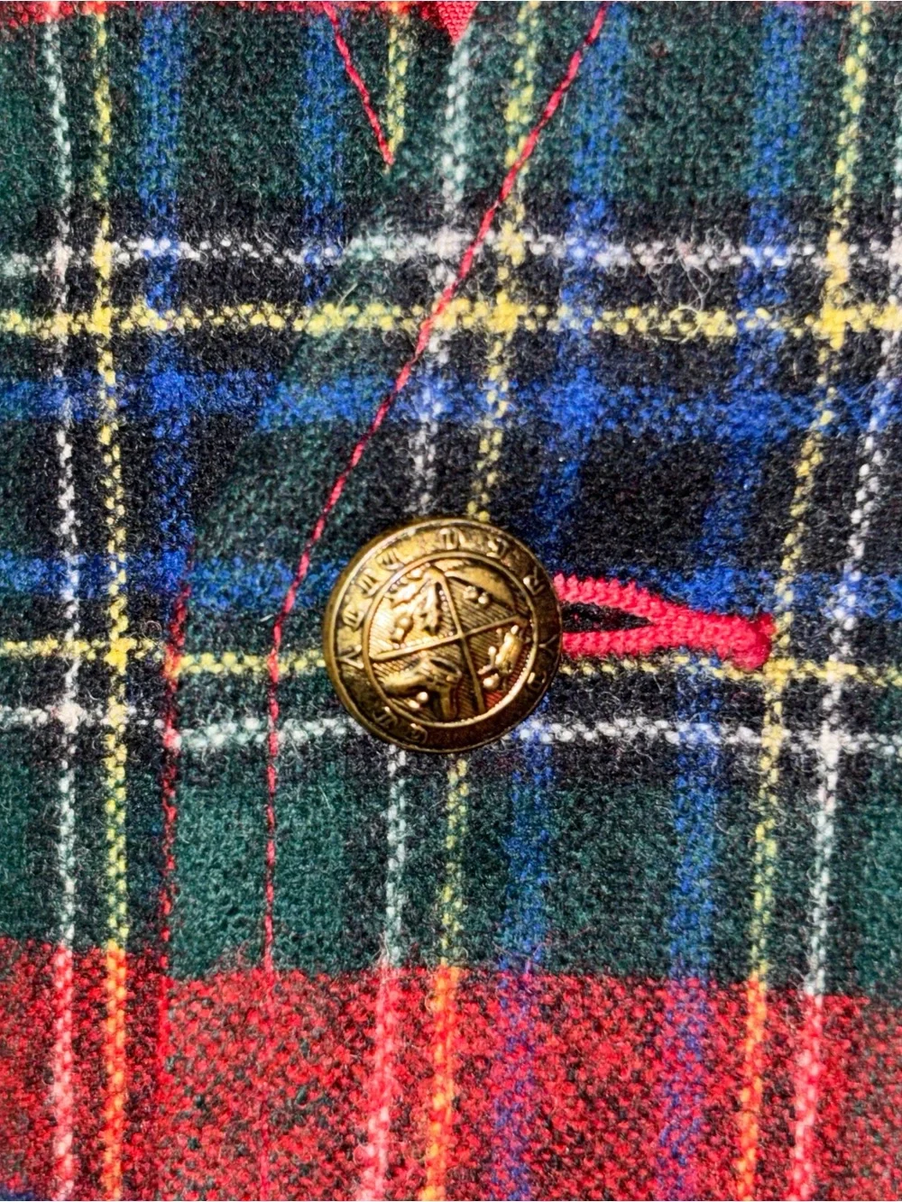 Vintage Pendleton Wool Vest Men's 40 Red Tartan Scottish Plaid Buttons Pockets